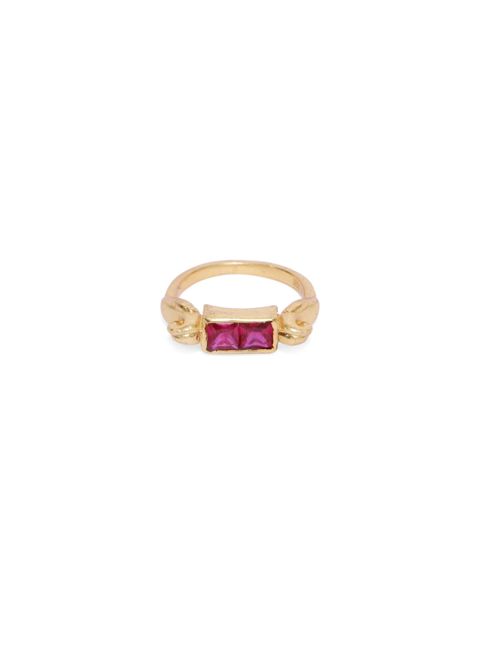 Leela Ring in 92.5 Sterling Silver handcrafted and dipped in 1 micron Gold plating with Jadau.