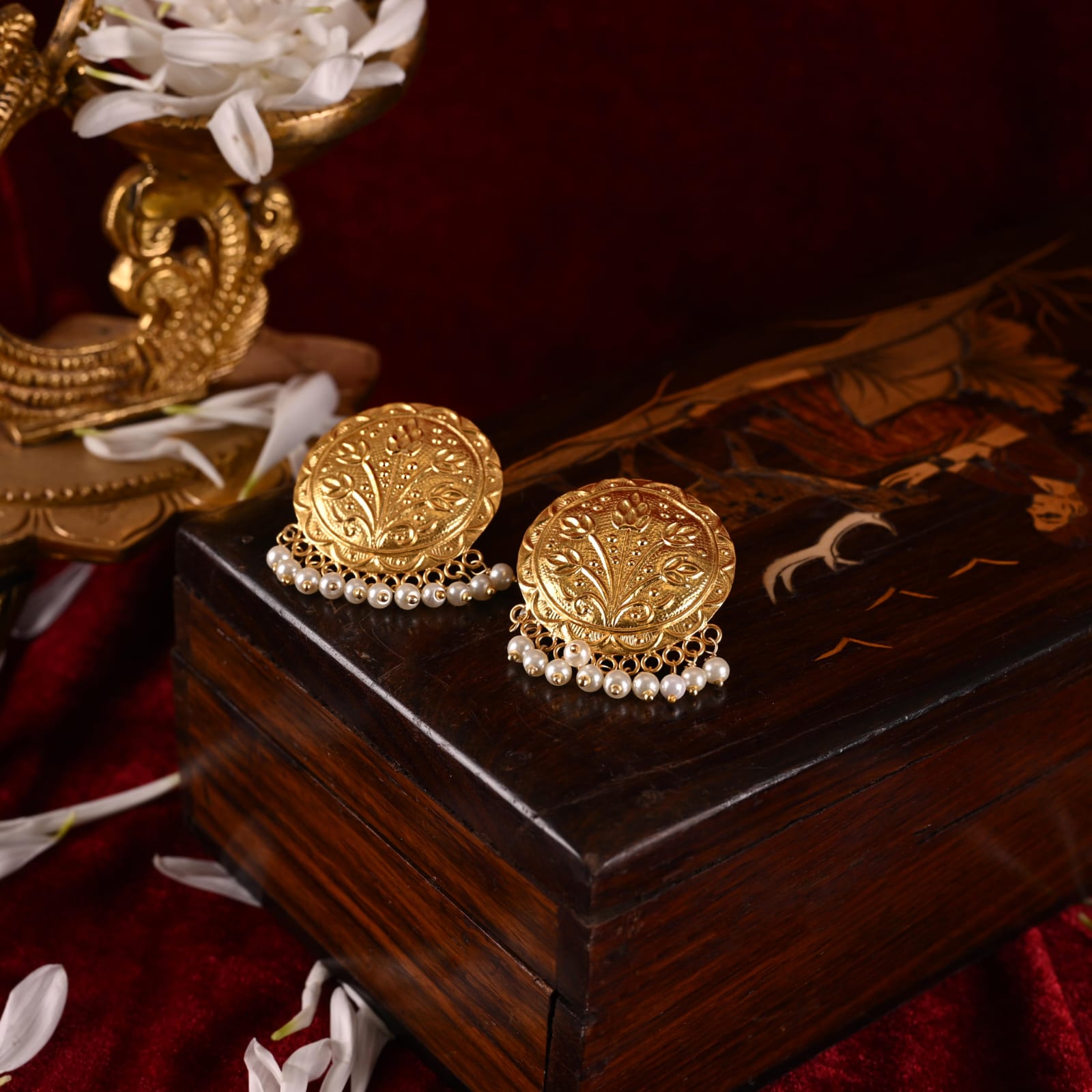 Embossed earrings