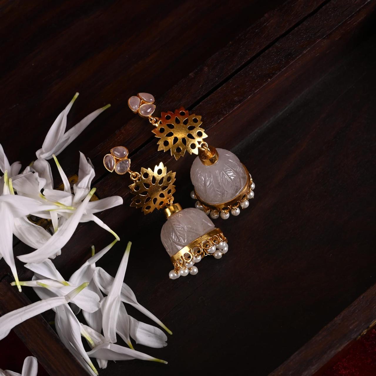 Rose Quartz jhumka