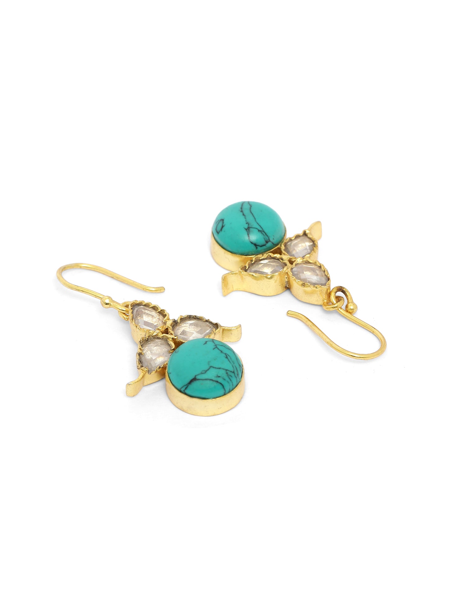 Turquoise Crystal earrings with hook closure