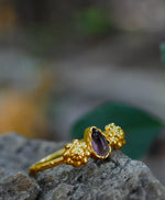 Load image into Gallery viewer, Amethyst Gemstone Yellow Vermeil Band Ring
