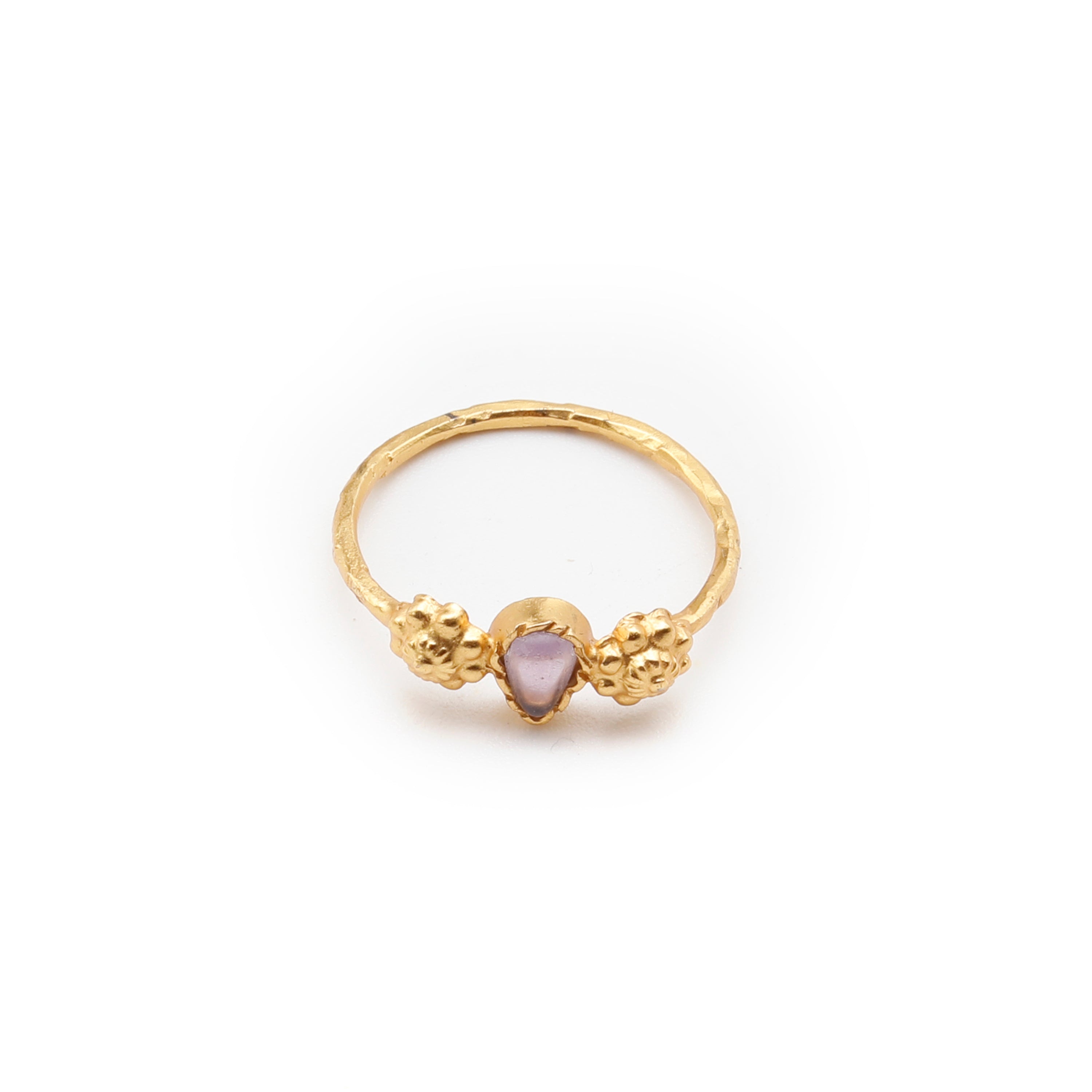 Amethyst Gemstone Yellow Vermeil Band Ring