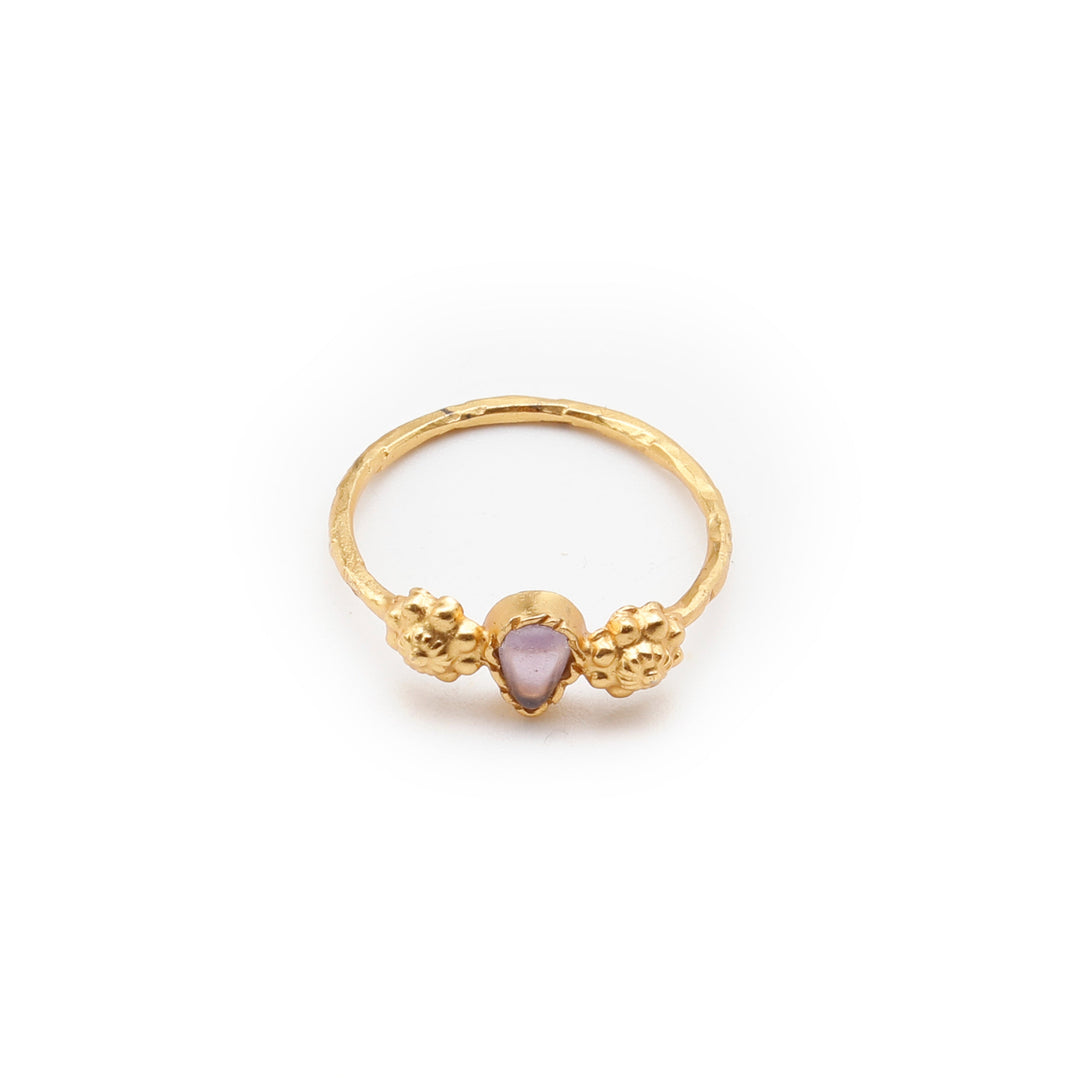 Amethyst Gemstone Yellow Vermeil Band Ring