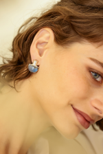 Load image into Gallery viewer, Labradorite Gemstone Silver-filled ear Studs
