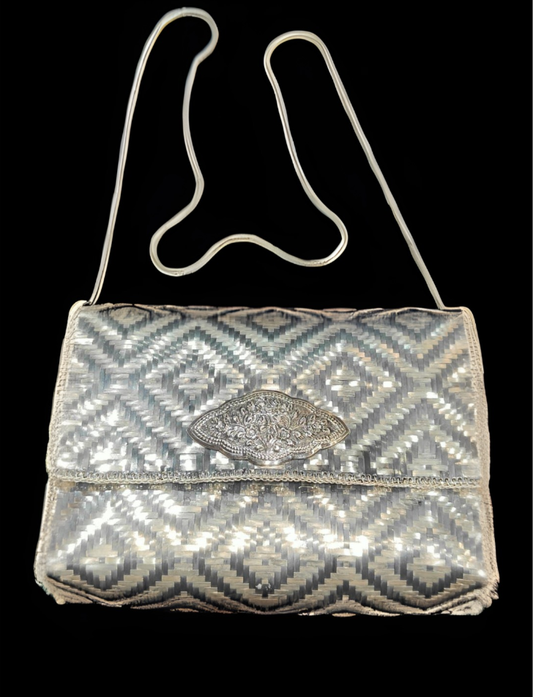 Memsaheb Handbag (medium) in 92.5 Sterling Silver, antique handcrafted clutch bag.