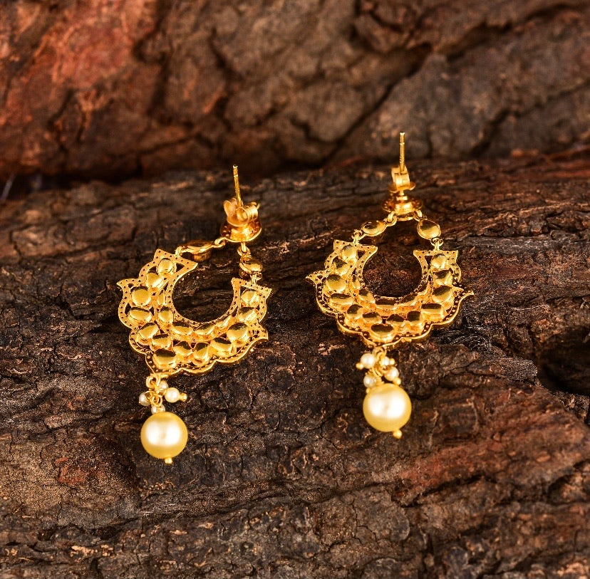 Moissanite diamond chand hoops