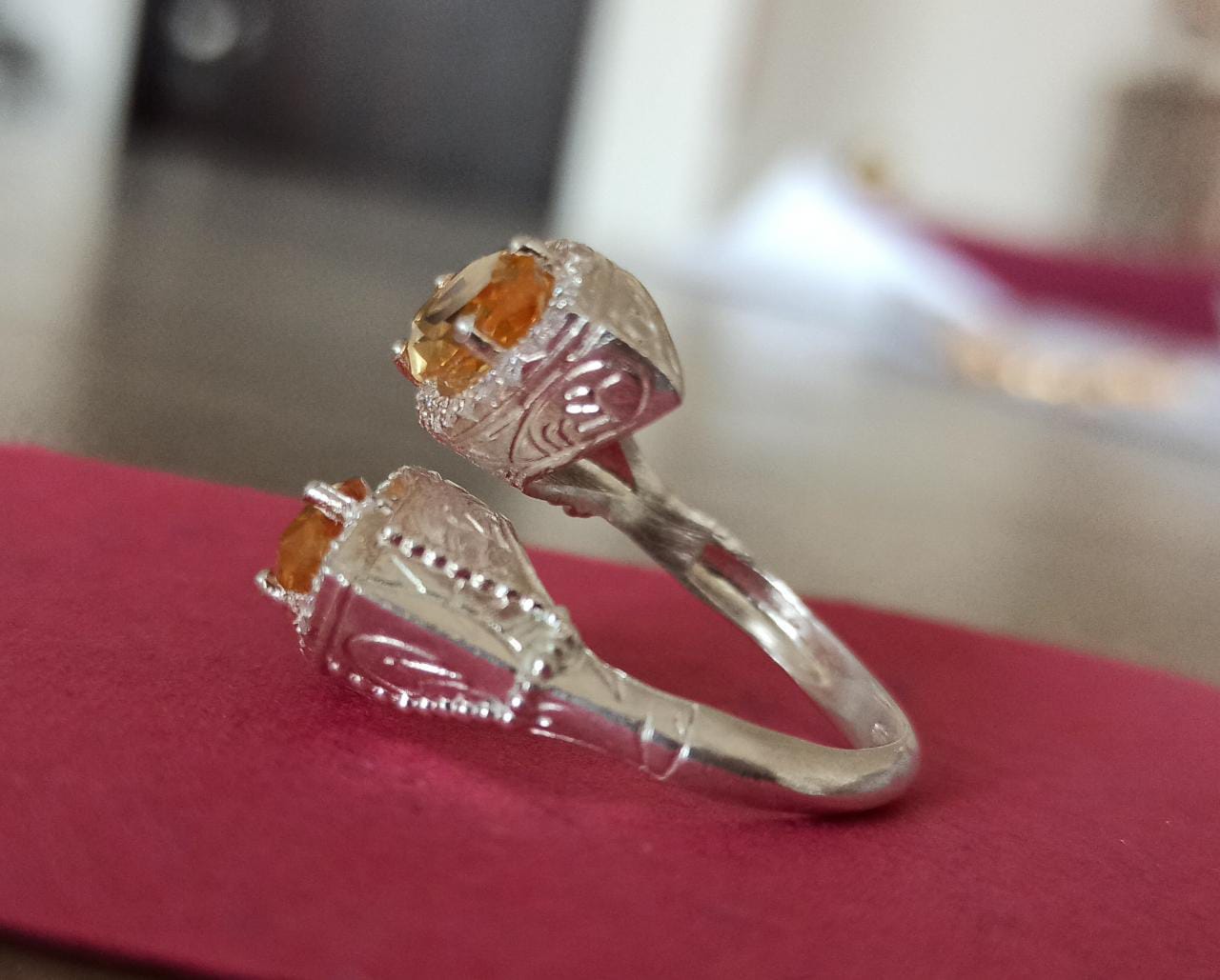 Lemon quartz ring
