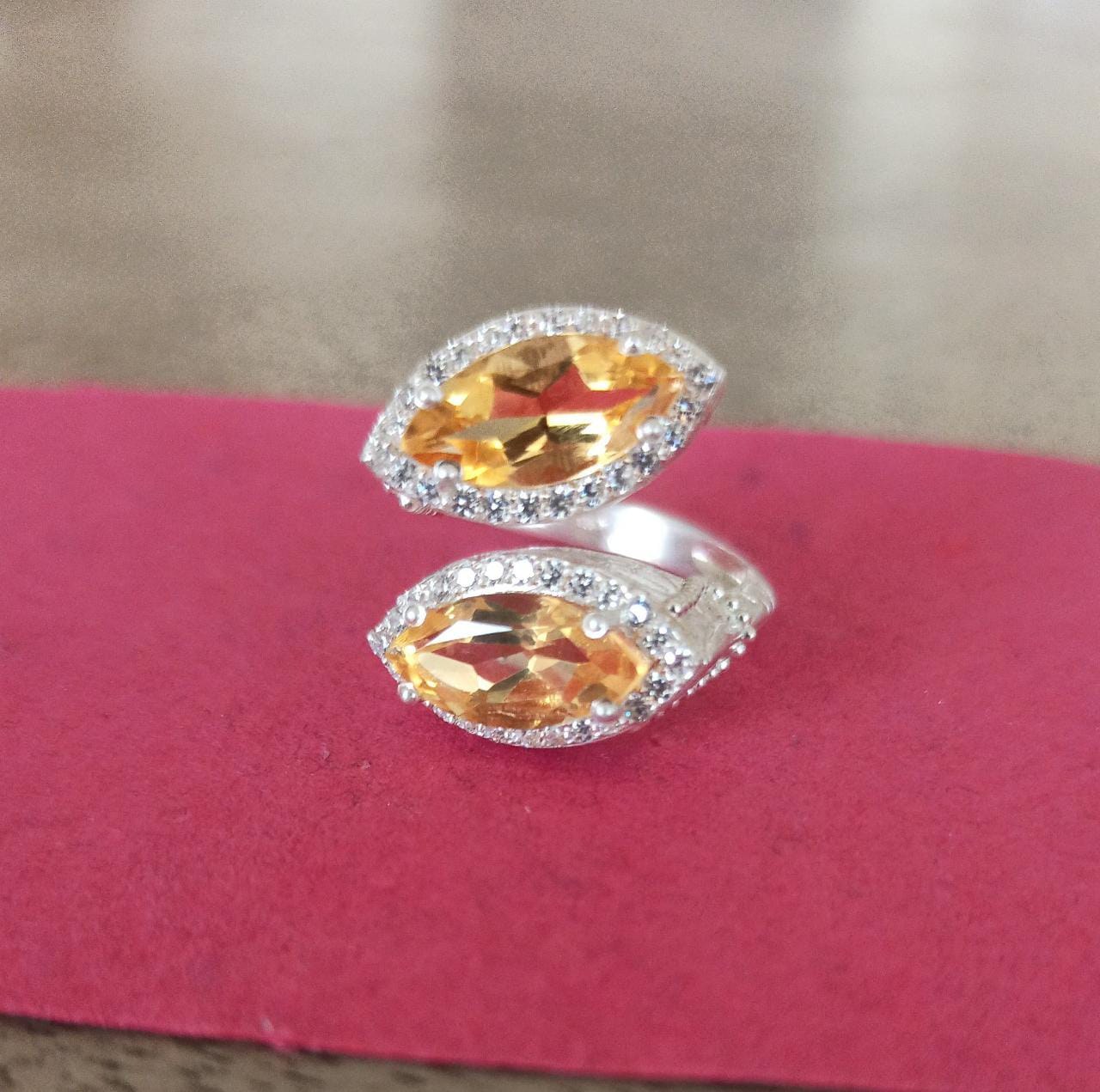 Lemon quartz ring