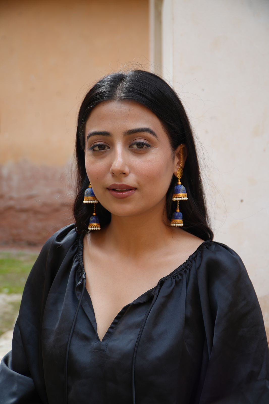 Lapis Stone Kashmiri Jhumka