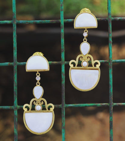 Mother Of Pearl Gold Filled Earrings