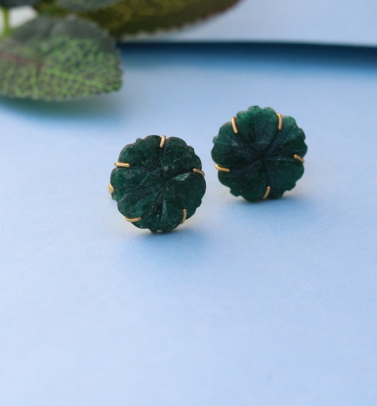 Carved jade cufflinks