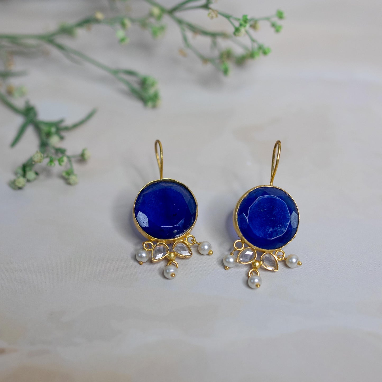 Blue Hydro Pearl Earrings