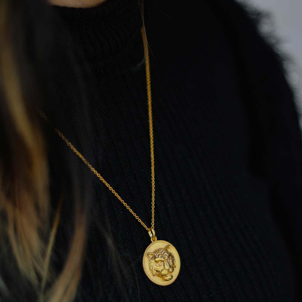 Lion pendant gold plated