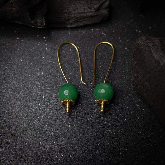 Green Quartz Hook Earrings
