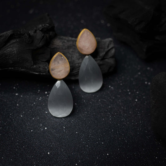 Rose Quartz Labro Studs