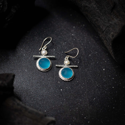 Silver Blue Chalcy Earrings