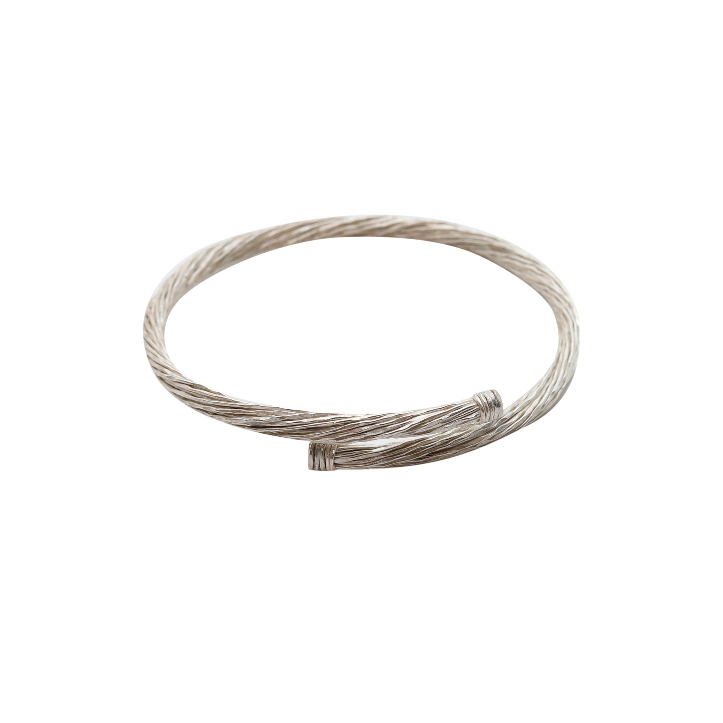 Twisted Silver Wire Bracelet Unisex