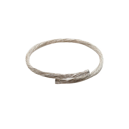 Twisted Silver Wire Bracelet Unisex