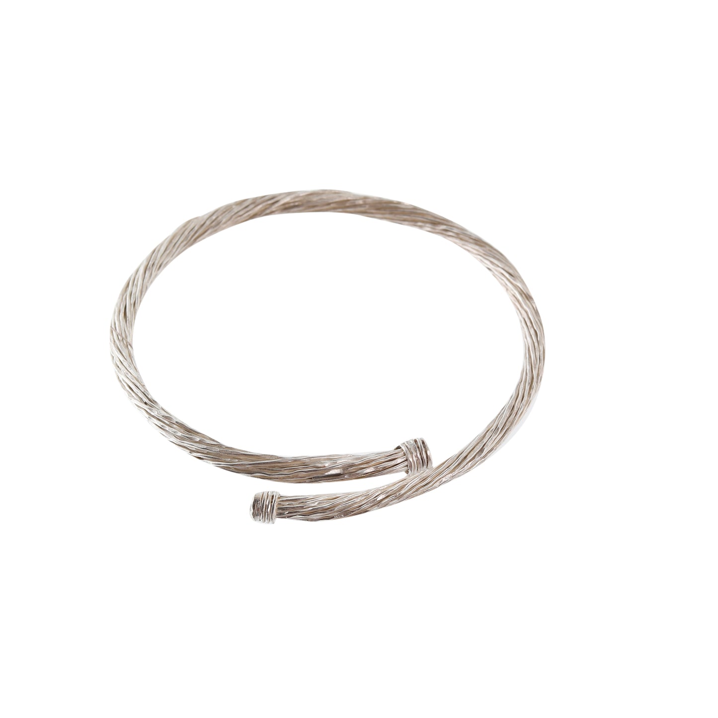 Twisted Silver Wire Bracelet Unisex