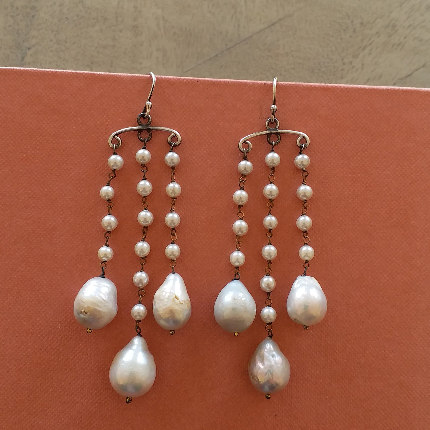 Chandelier Pearl Silver Earrings