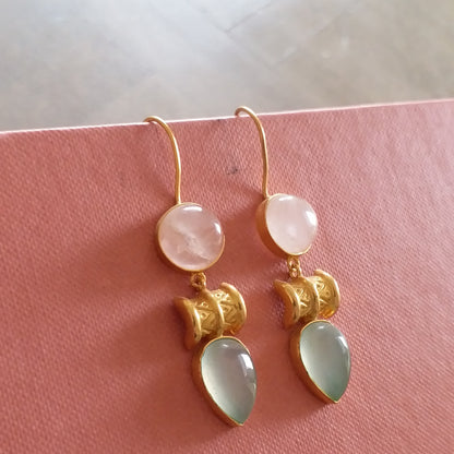 Gemstone Damru Earrings