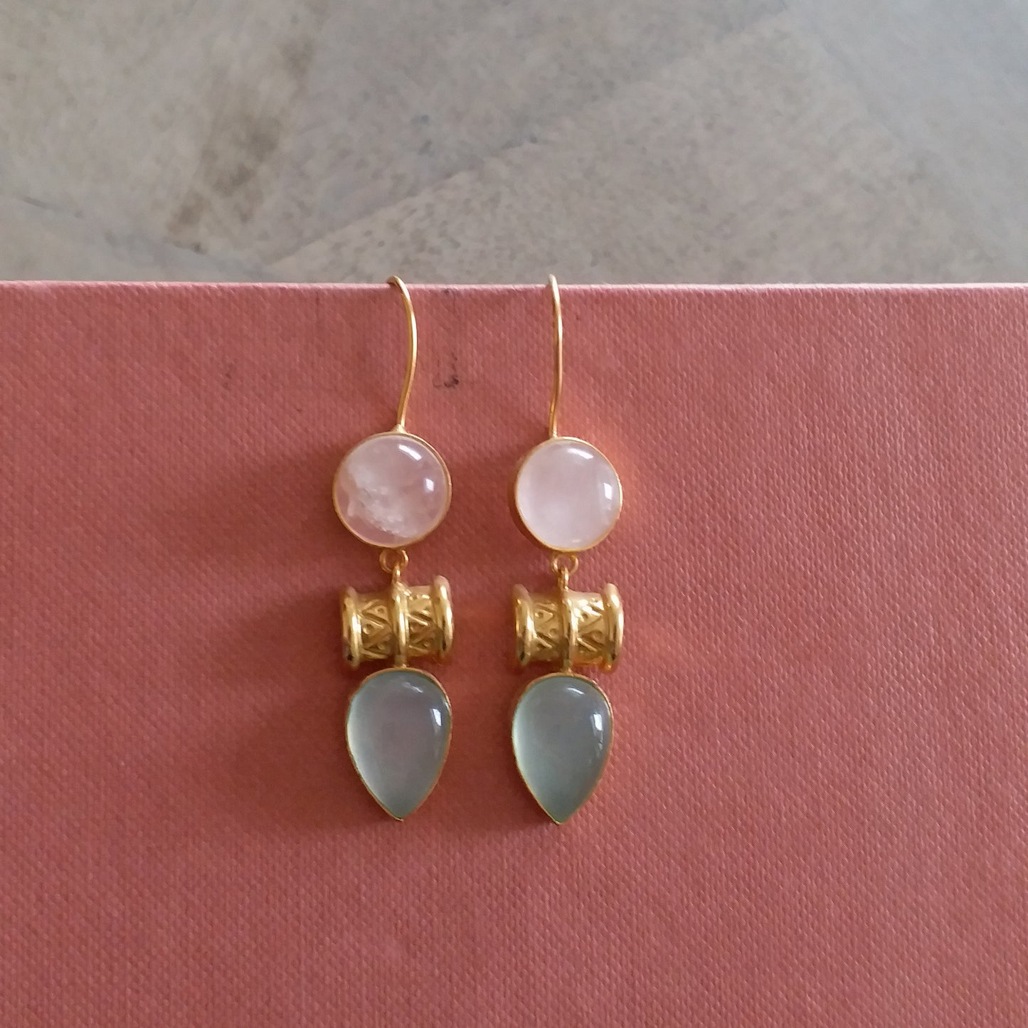 Gemstone Damru Earrings