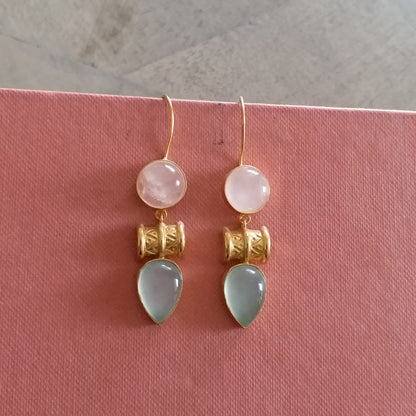 Gemstone Damru Earrings