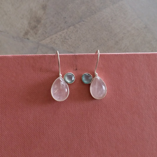 Rose Quartz Drop Hook Earrings