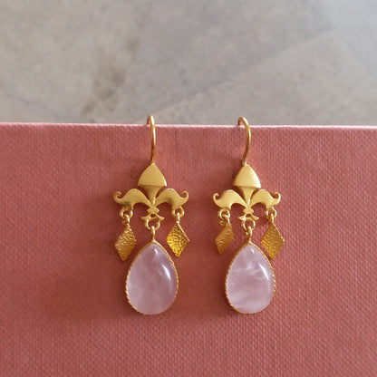 Gold Filled Gemstone Drop Earrings