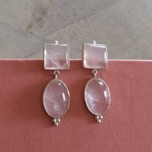 Rose Quartz Drop Earrings