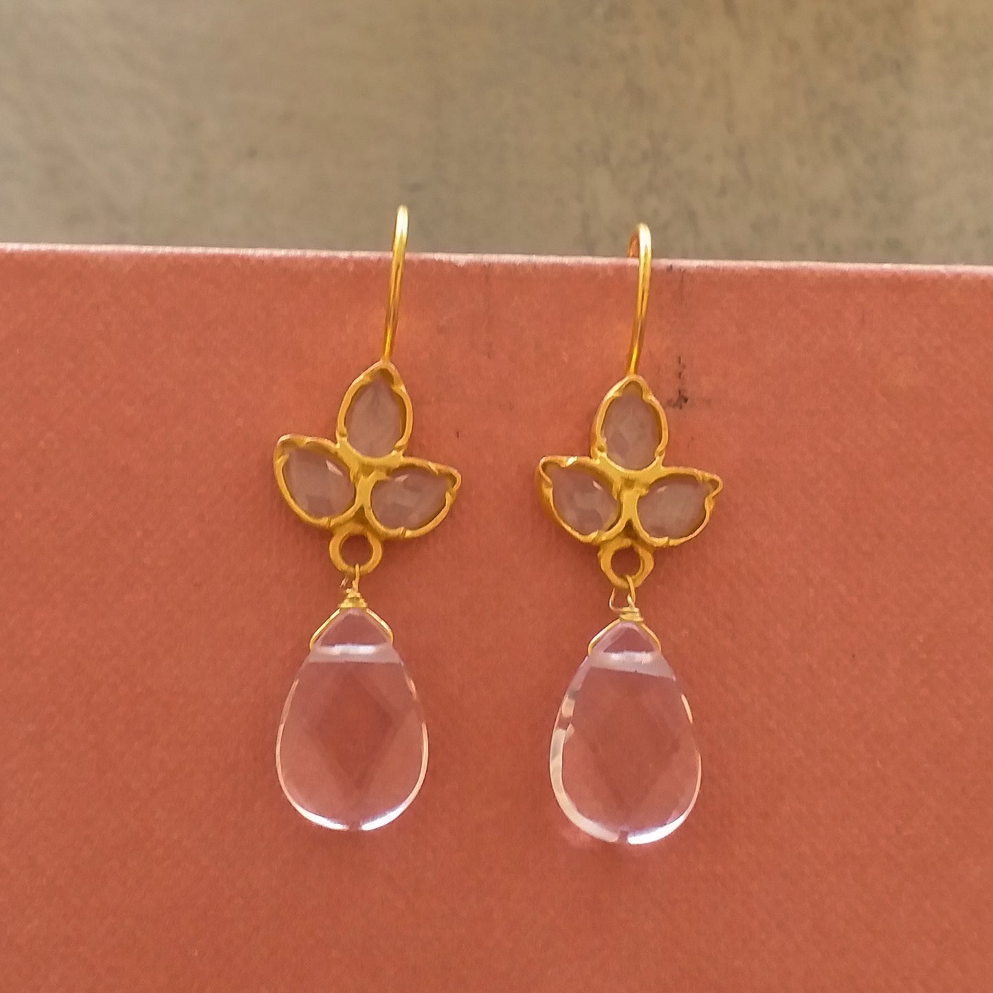 Gemstone Cut Drops Designer Hook Earrings Daily Wear