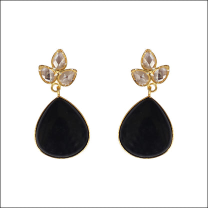 Black Onyx Gemstone Drop Earrings