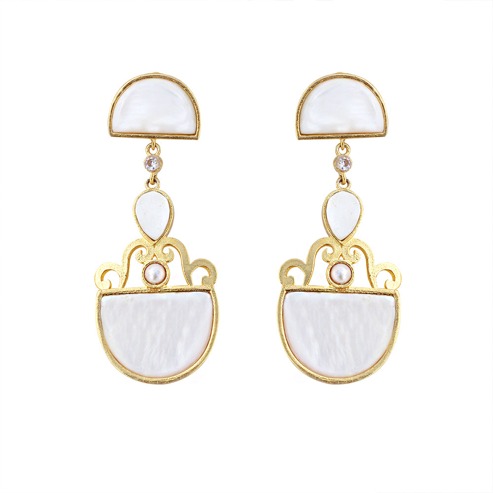 Mother Of Pearl Gold Filled Earrings