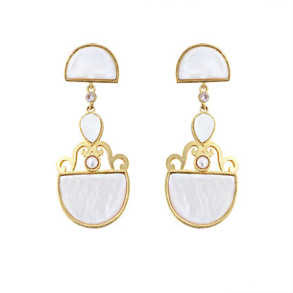 Mother Of Pearl Gold Filled Earrings