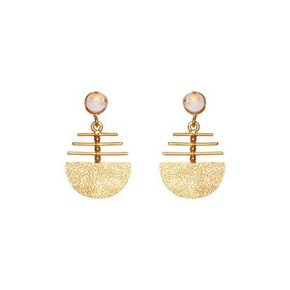 Gold Filled Textured Statement Earrings