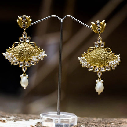 Pearl Silver Ethnic Earrings