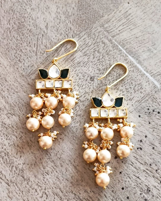 Jadau Gold Plated Silver Earrings