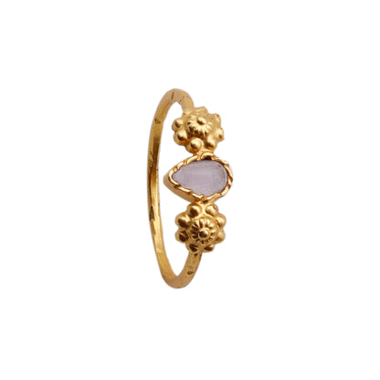 Amethyst Gemstone Yellow Vermeil Band Ring