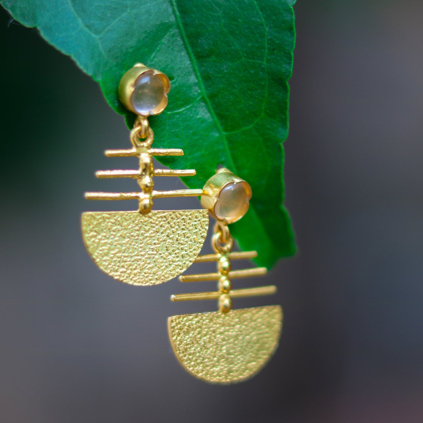 Gold Filled Textured Statement Earrings
