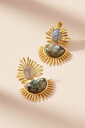 Spikes labradorite earrings