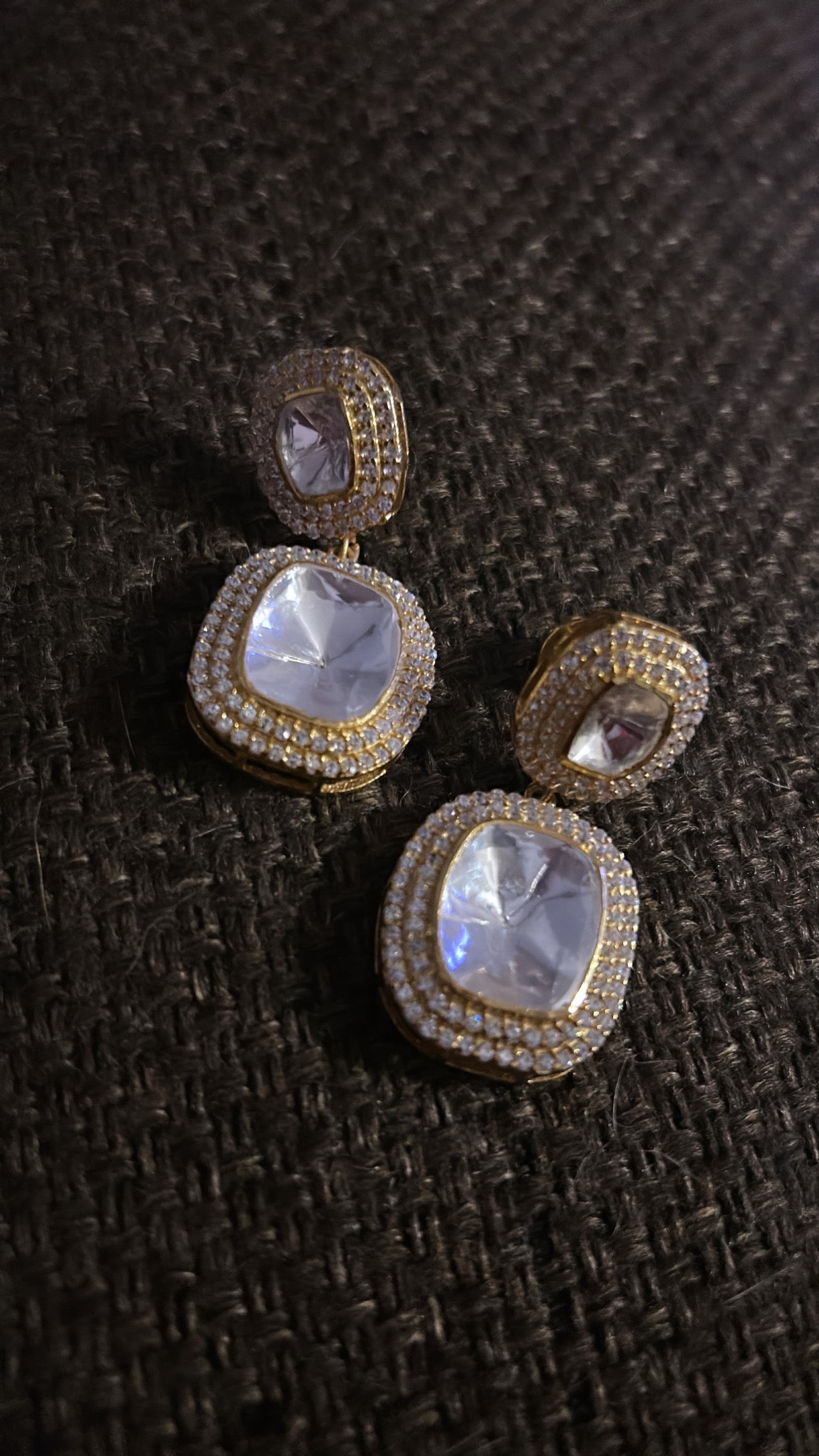 Moissanite chaukor  earrings