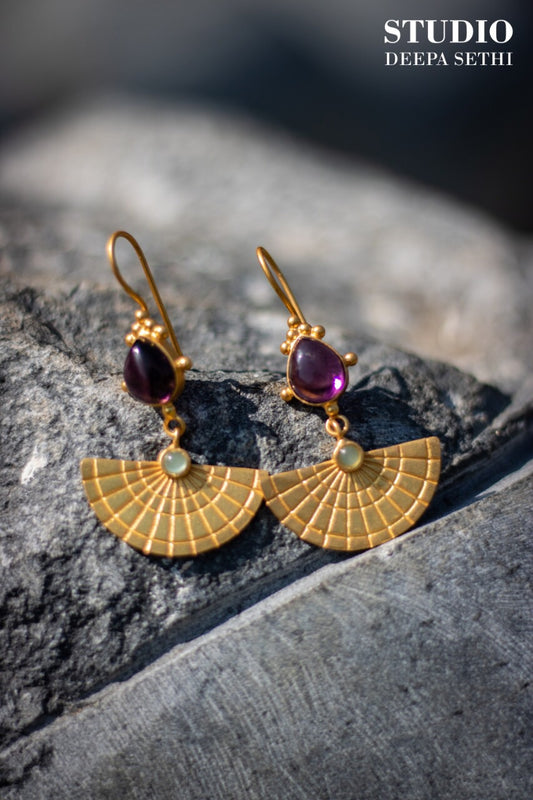 Gold Filled Silver Amethyst Hook Earrings