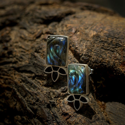 Blue fire labradorite earrings