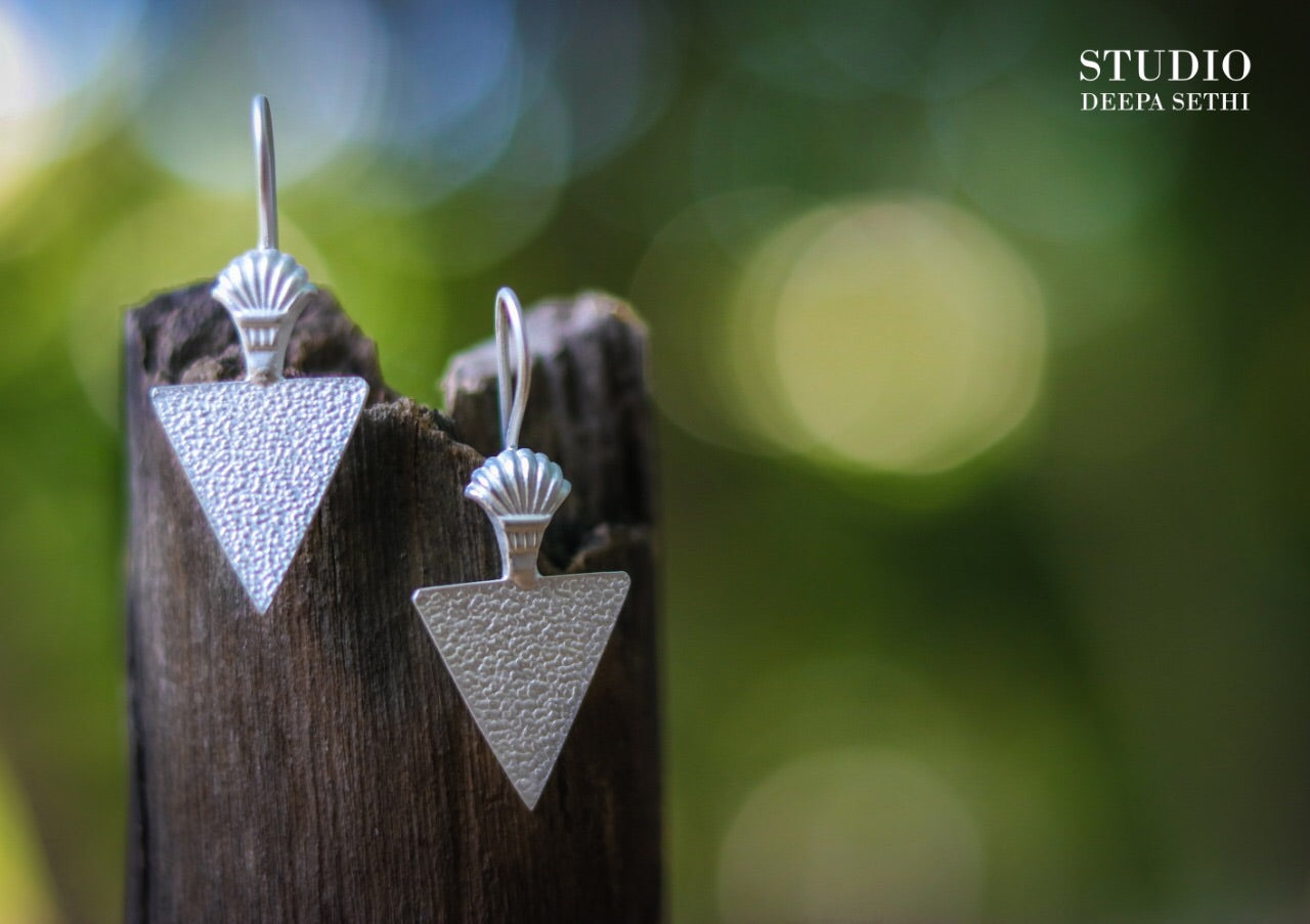 Silver geometric earrings