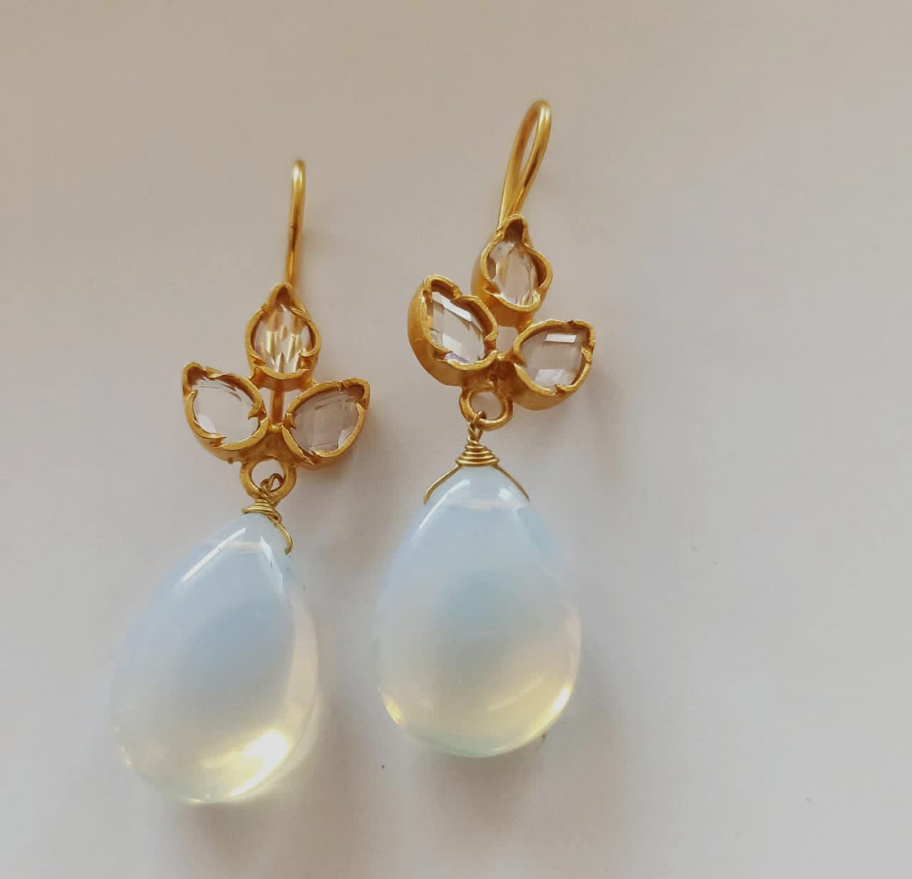 Opal drop earrings