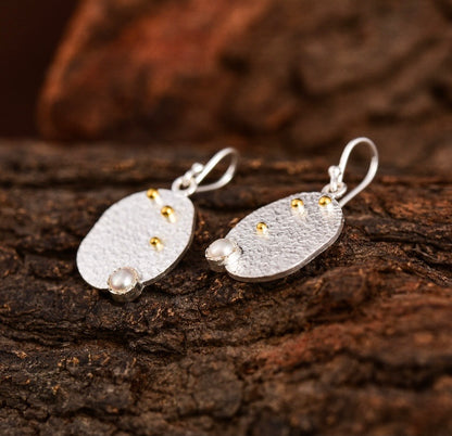 Silver gold geometric earrings