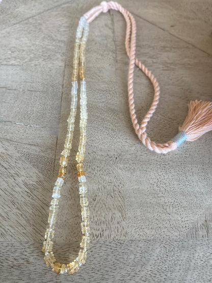 Citrine string with silver balls