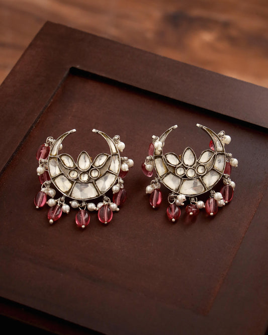 Silver Chand Jadau ear studs