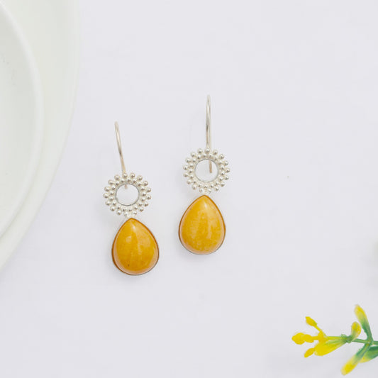 Yellow aventurine drop earrings